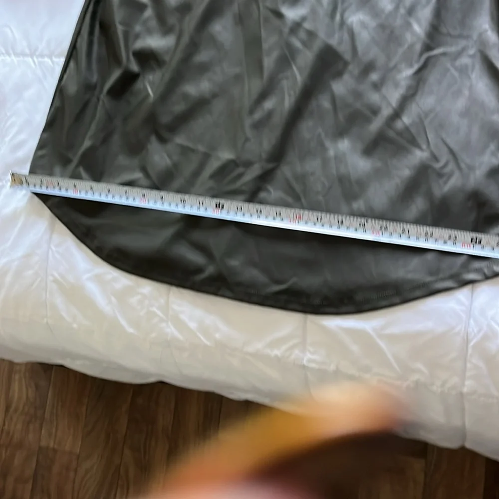 ASOS Olive Green Faux Leather Button-Down Shirt - Picture 8 of 16